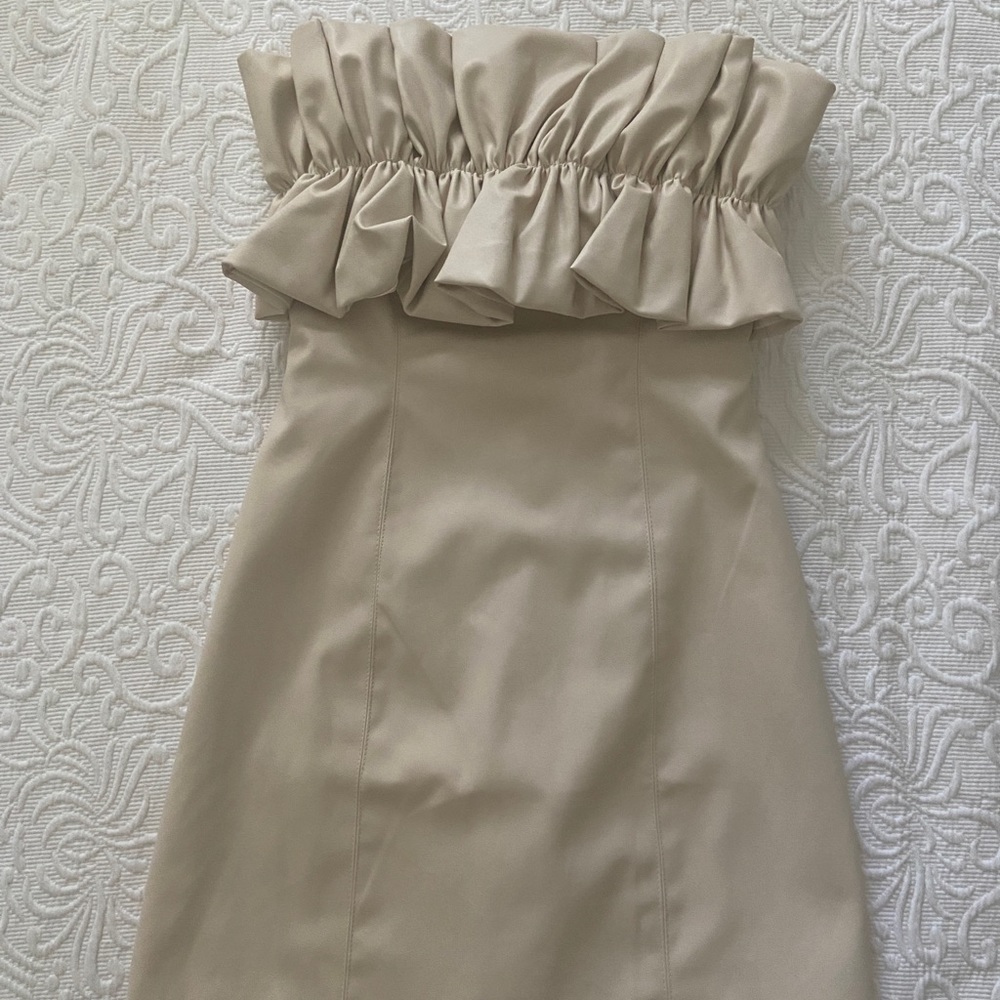 Do+Be Statement Maker Strapless Faux Leather Dress - image 1